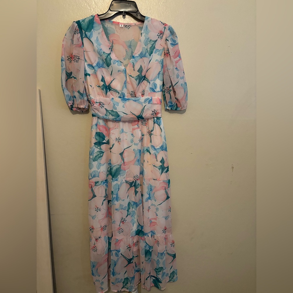 Shein floral maxi dress